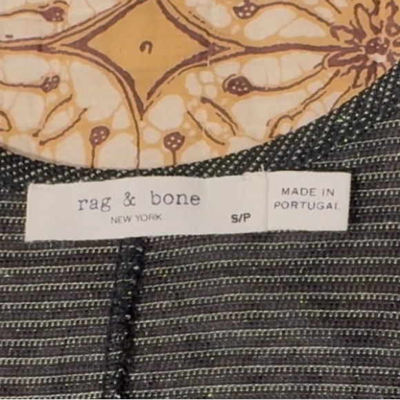 Rag & Bone Shimmer mini tank dress, sz sm, blk with silver, gently used. - Picture 6 of 9